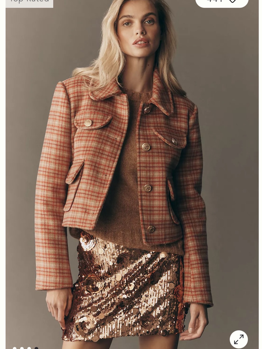 NWT Avec Les Filles Plaid Cropped Jacket in size L